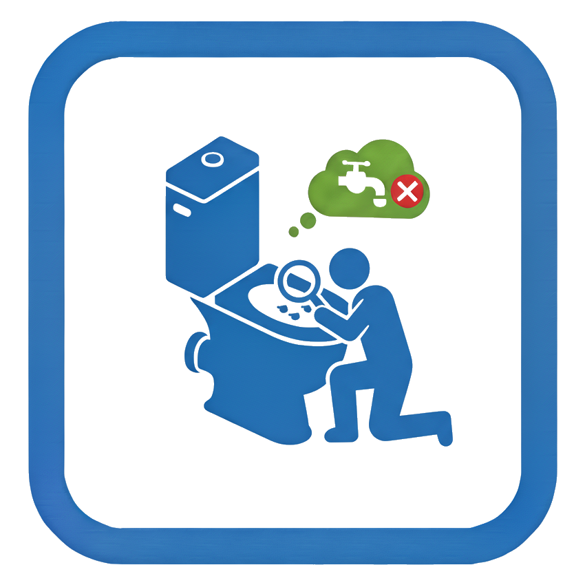 A person inspecting bathroom toilet